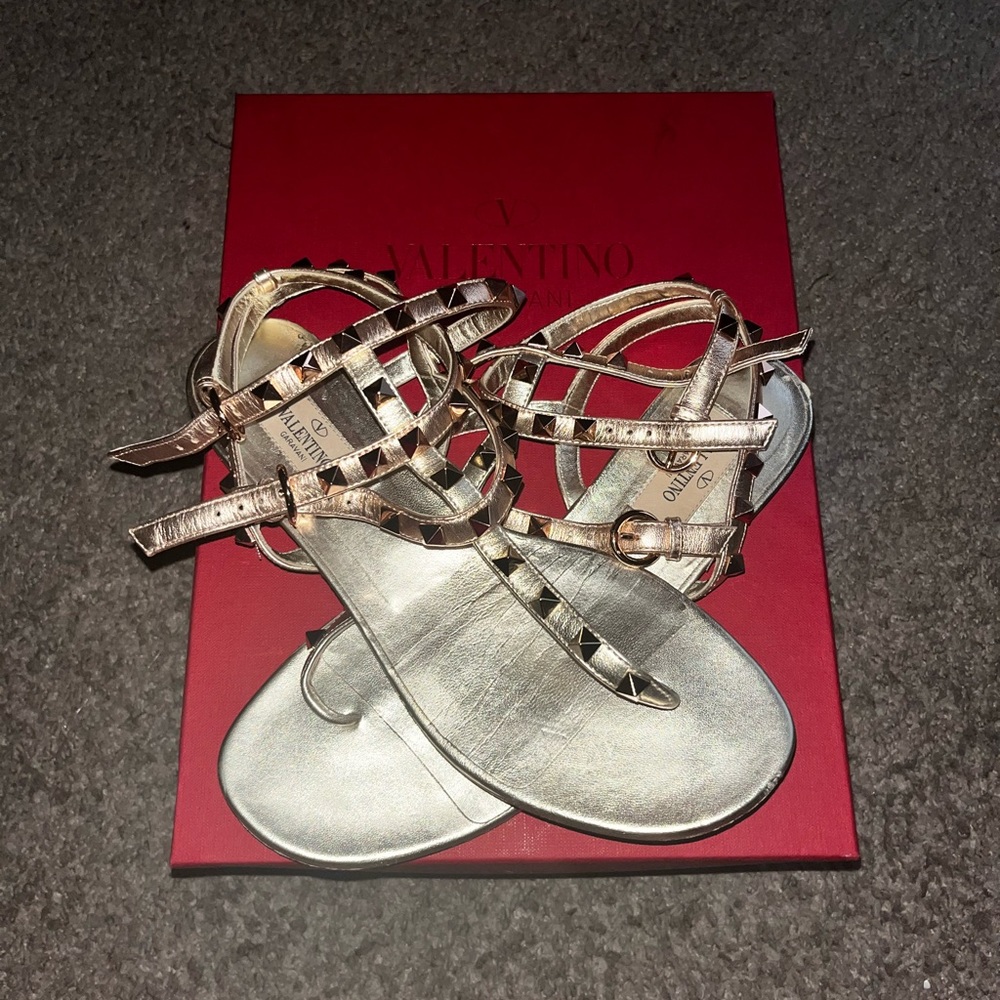 Gold Valentino strappy sandals